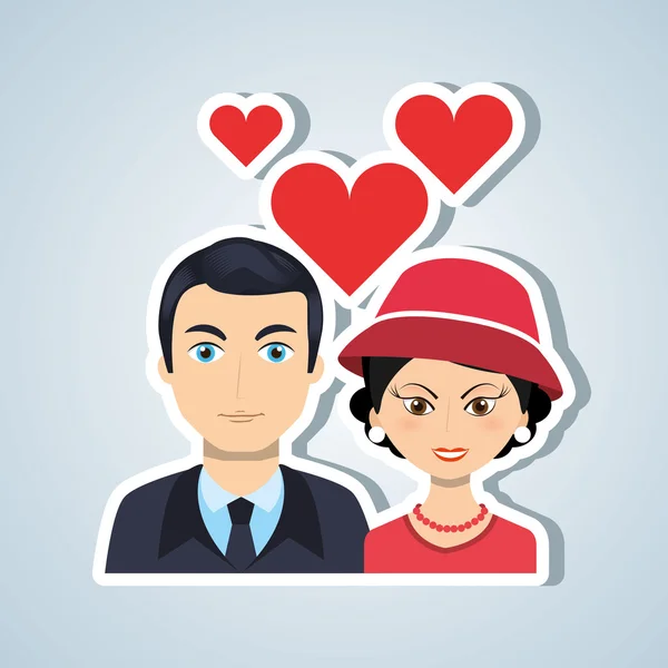 Lady and gentleman design — Stock Vector