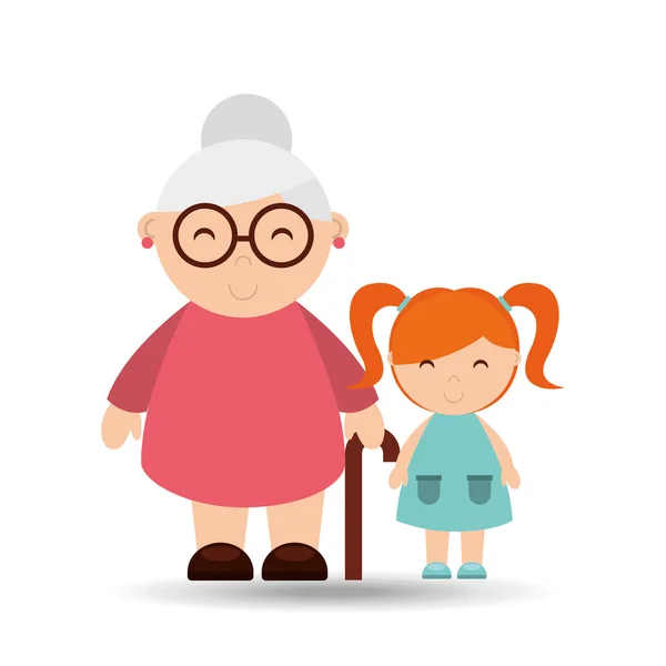 幸せな祖父母デザイン — ストックベクタ