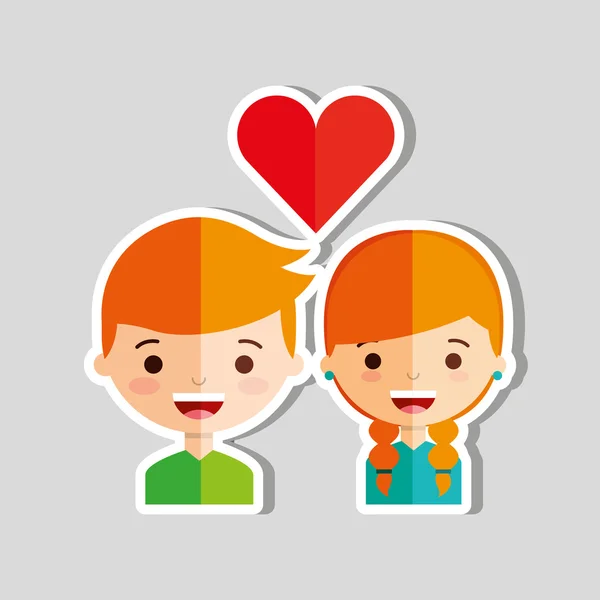 Amoroso pareja diseño — Vector de stock