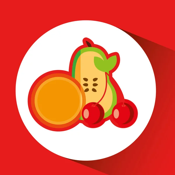 Design de frutas frescas — Vetor de Stock
