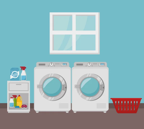 Návrh koncepce služeb prádelny — Stockový vektor
