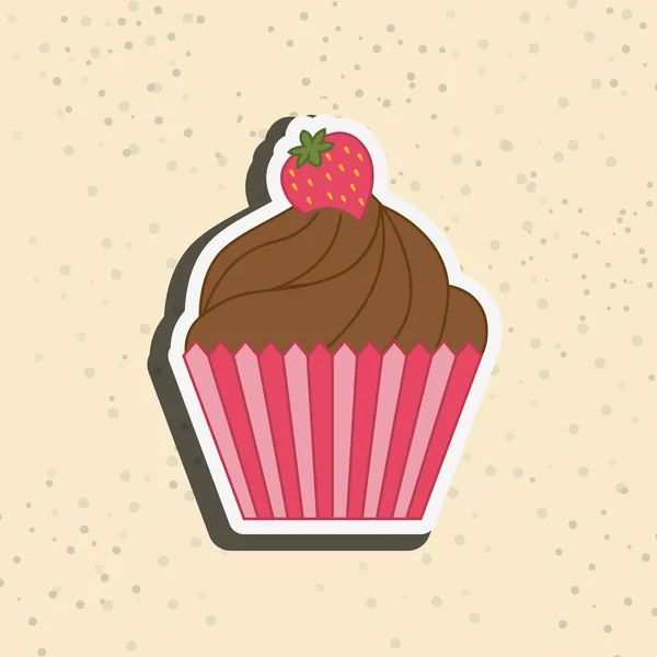 Delizioso design di cupcake — Vettoriale Stock