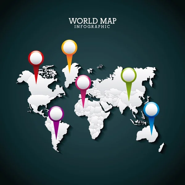 Diseño del mapa del mundo — Archivo Imágenes Vectoriales