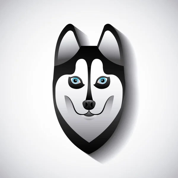 Diseño de lobo siberiano — Vector de stock