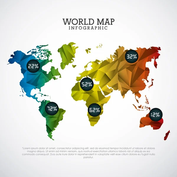 Světová mapa designu — Stockový vektor