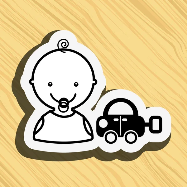 Baby with toy design — Stock Vector