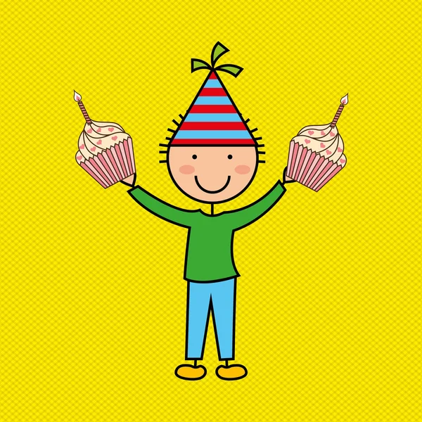 Mutlu çocuk parti tasarımı — Stok Vektör