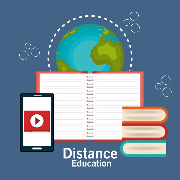 Diseño de educación a distancia — Vector de stock