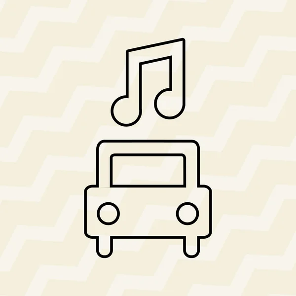 Diseño de coches y notas musicales — Vector de stock