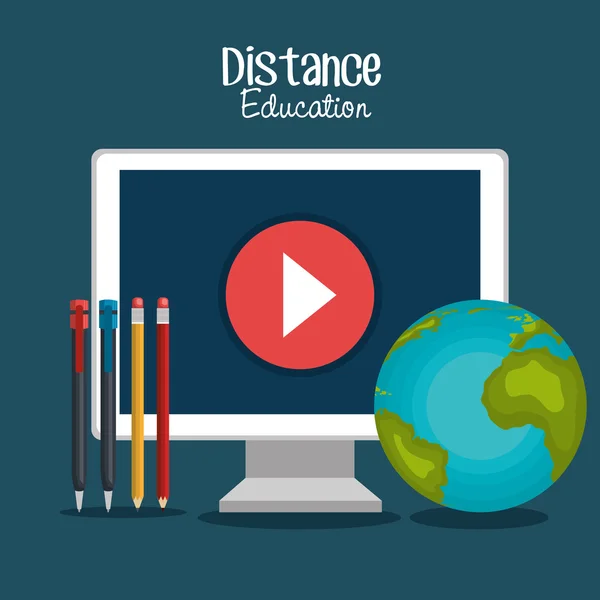 Diseño de educación a distancia — Archivo Imágenes Vectoriales