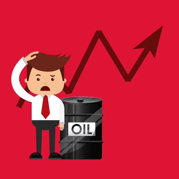 Progettazione dei prezzi mondiali del petrolio — Vettoriale Stock