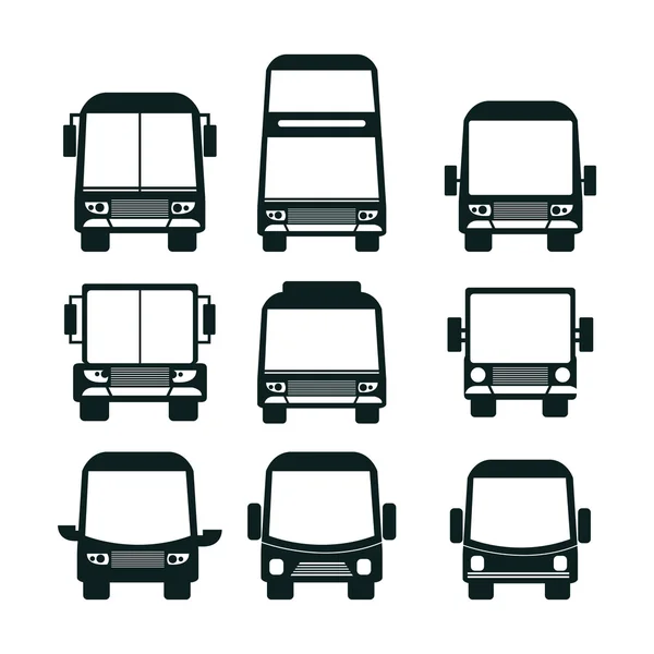 Diseño de conjunto de iconos de bus — Vector de stock