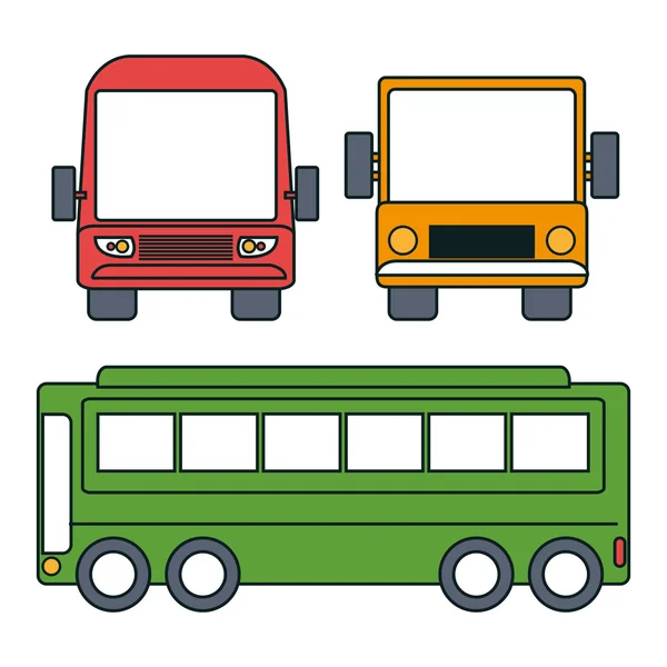 Diseño de conjunto de iconos de bus — Archivo Imágenes Vectoriales