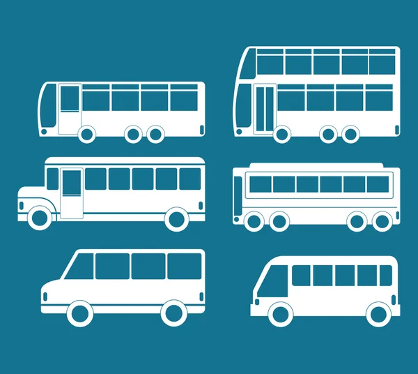 Diseño de conjunto de iconos de bus — Vector de stock