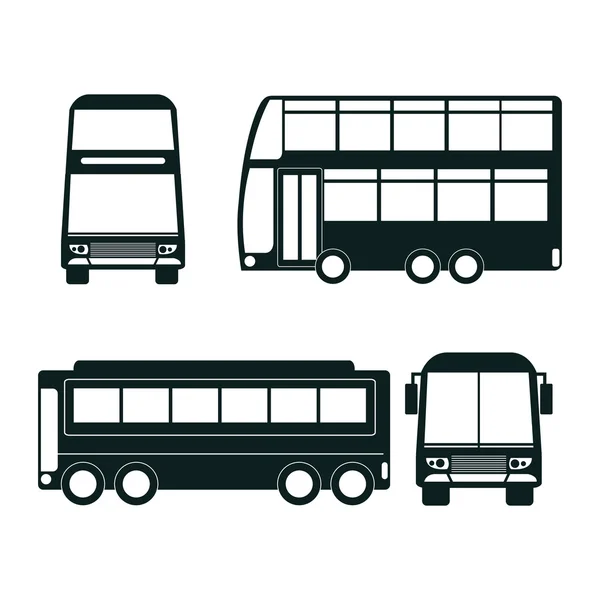 Diseño de conjunto de iconos de bus — Vector de stock