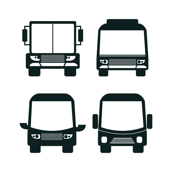 Diseño de conjunto de iconos de bus — Vector de stock