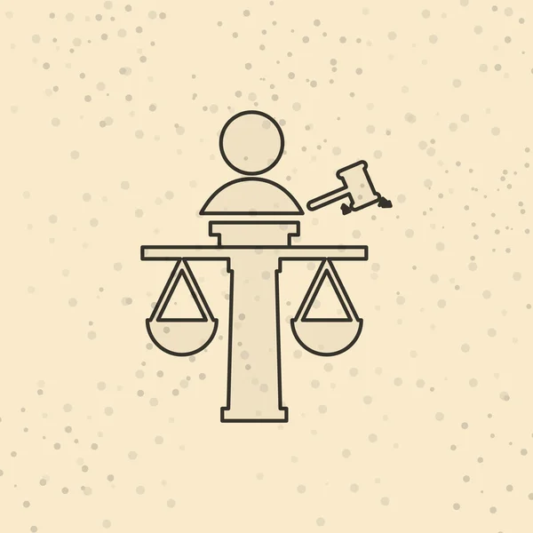 Giustizia design icona piatta — Vettoriale Stock