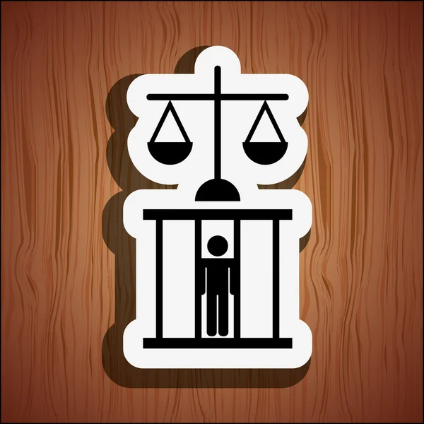 Justice icône plate design — Image vectorielle