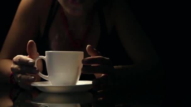 Pití kávy design — Stock video