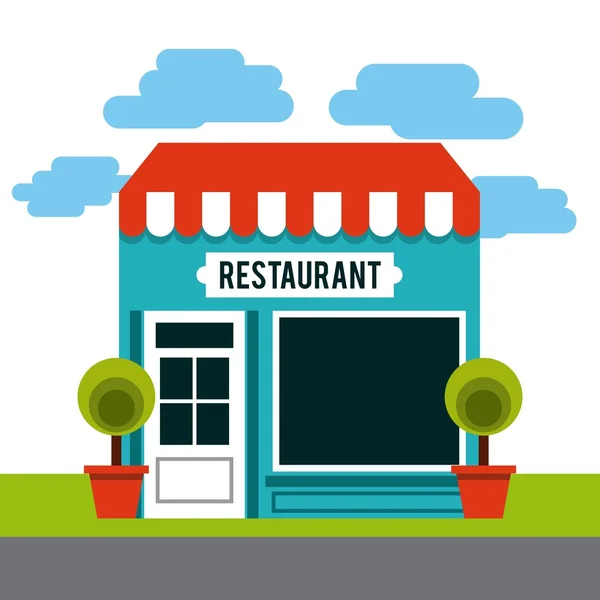 Restaurante exterior diseño — Vector de stock