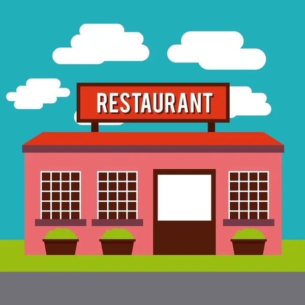 Restaurante exterior diseño — Vector de stock