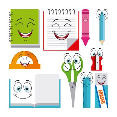 Okul malzemeleri karakter tasarımı