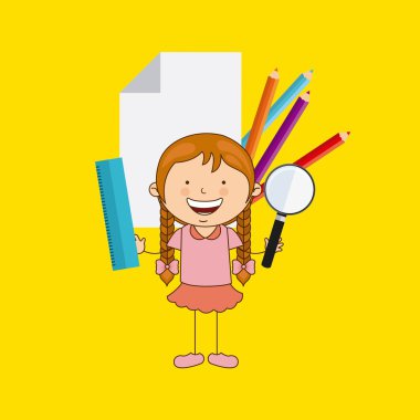 Okul malzemeleri karakter tasarımı