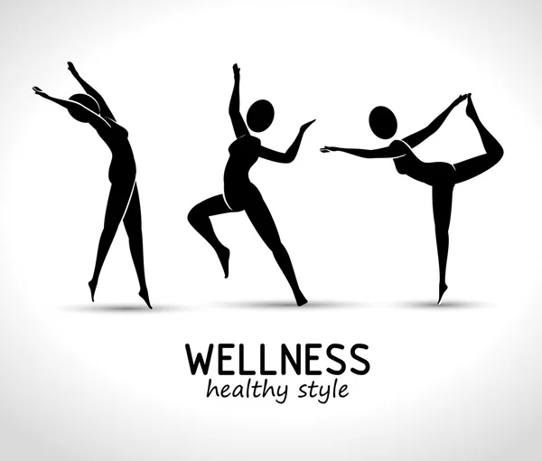 Wellness healthy style  design — Stock Vector
