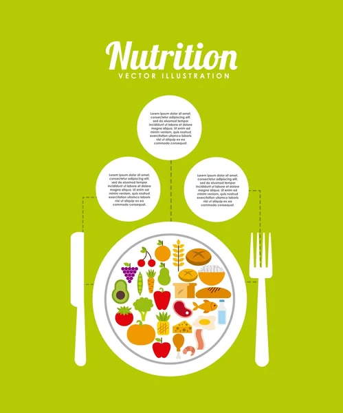 Diseño del concepto nutricional — Archivo Imágenes Vectoriales