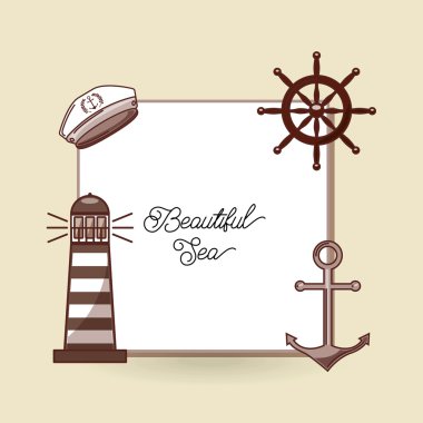 Deniz düz simgesi tasarım