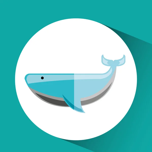 Disegno icona piatto animale marino — Vettoriale Stock