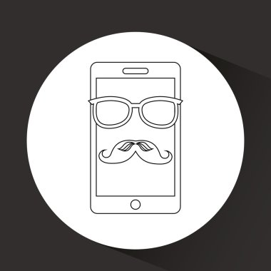 Smartphone whit bıyık ve gözlük tasarımı