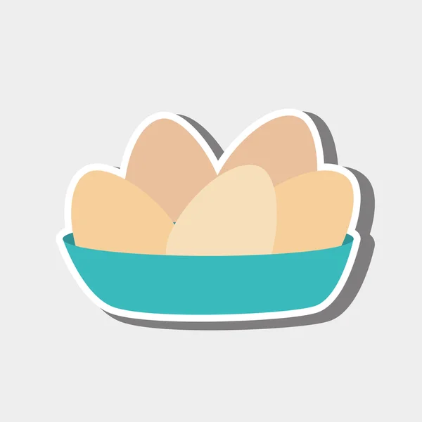 鸡蛋在盘设计 — 图库矢量图片