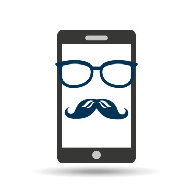 Smartphone whit bıyık ve gözlük tasarımı