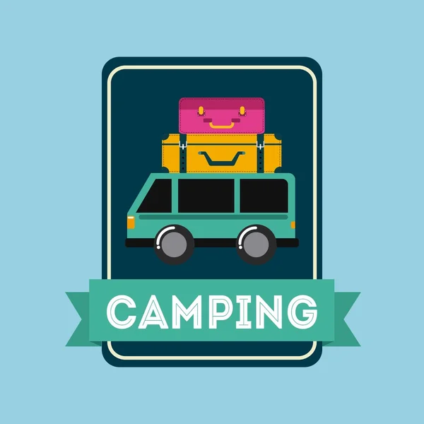 Diseño del viaje de camping — Vector de stock