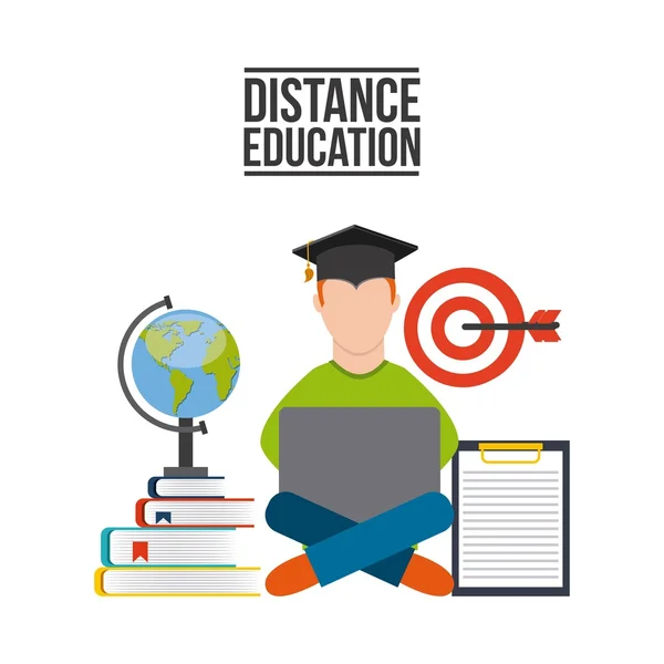 Diseño de educación a distancia — Vector de stock