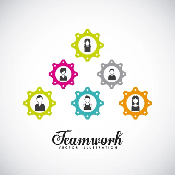 Teamwork-Business-Design — Stockvektor