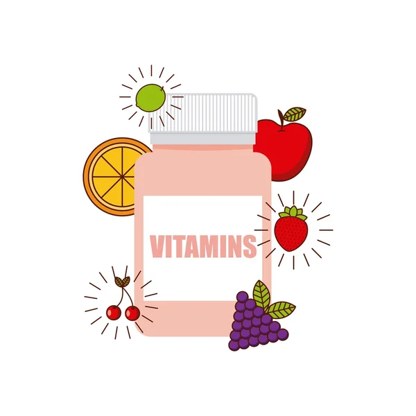 Diseño de vitaminas y suplementos — Vector de stock