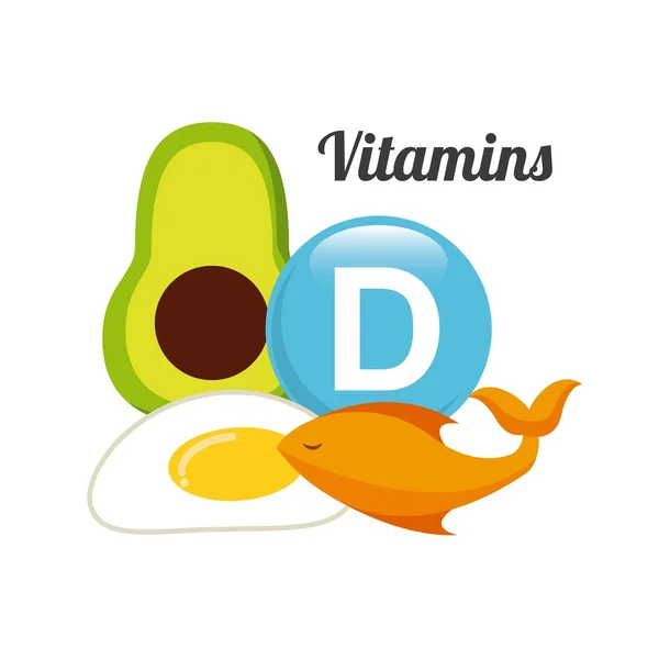 Diseño de vitaminas y suplementos — Vector de stock