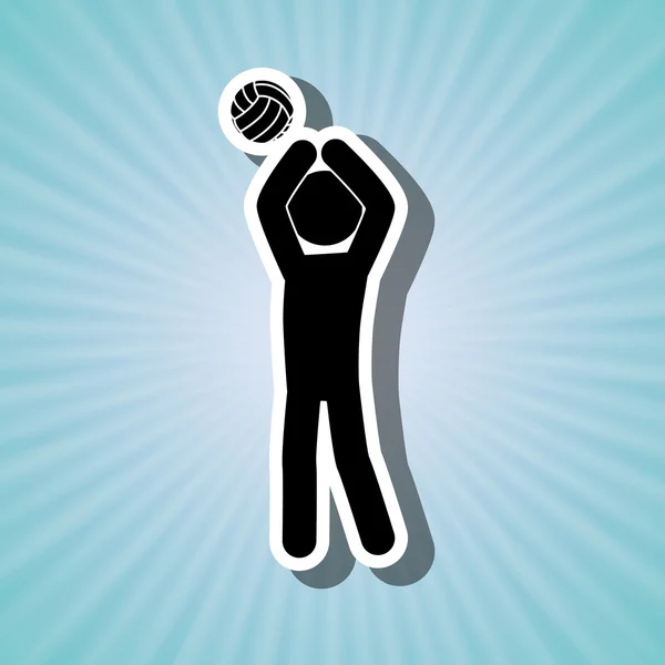 Diseño del jugador de voleibol — Vector de stock