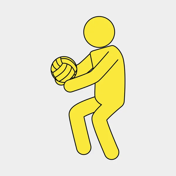 Conception du joueur de volleyball — Image vectorielle