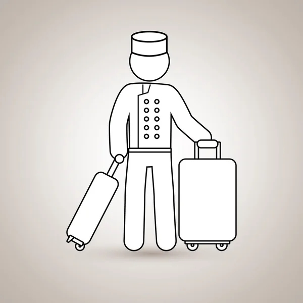 Diseño de empleados del hotel — Vector de stock