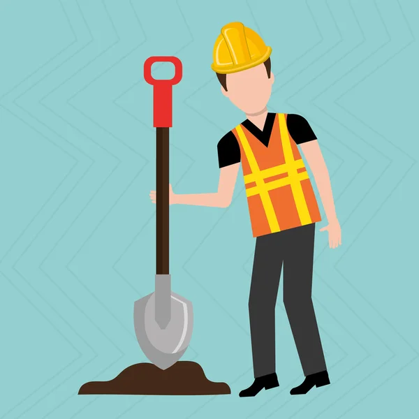 Diseño del trabajador de la construcción — Vector de stock