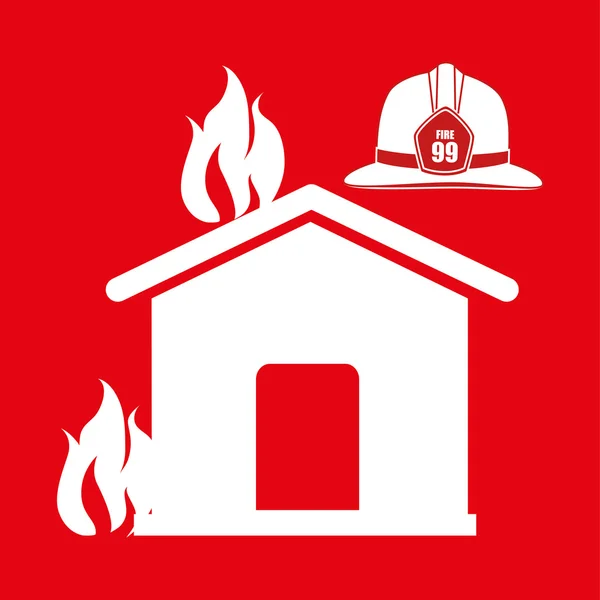 Conception du concept d'urgence incendie — Image vectorielle