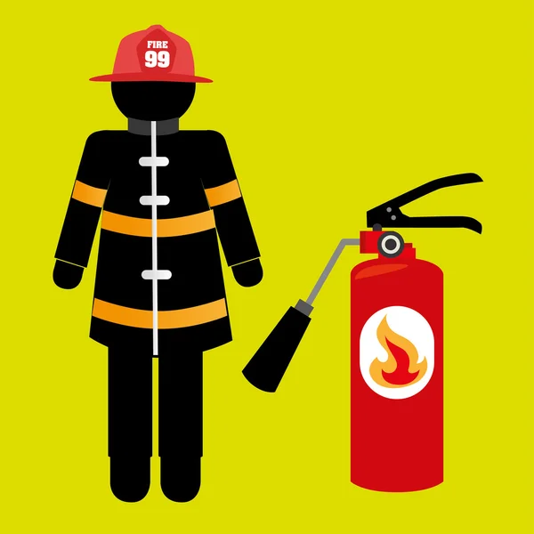 Conception du concept d'urgence incendie — Image vectorielle