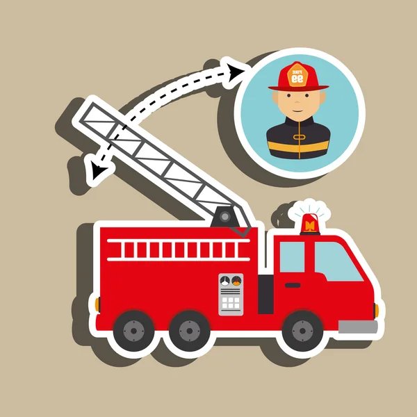 Fire emergency concept design — Stock Vector