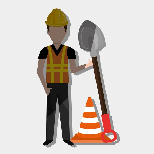 Diseño del trabajador de la construcción — Vector de stock