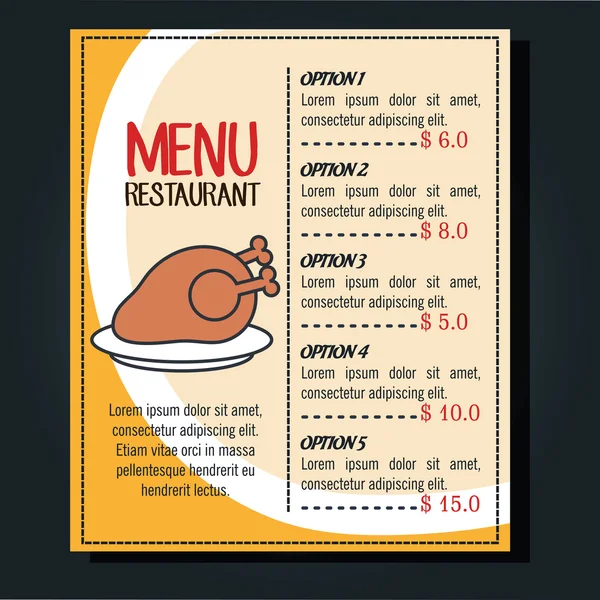 Conception de menus restaurant — Image vectorielle