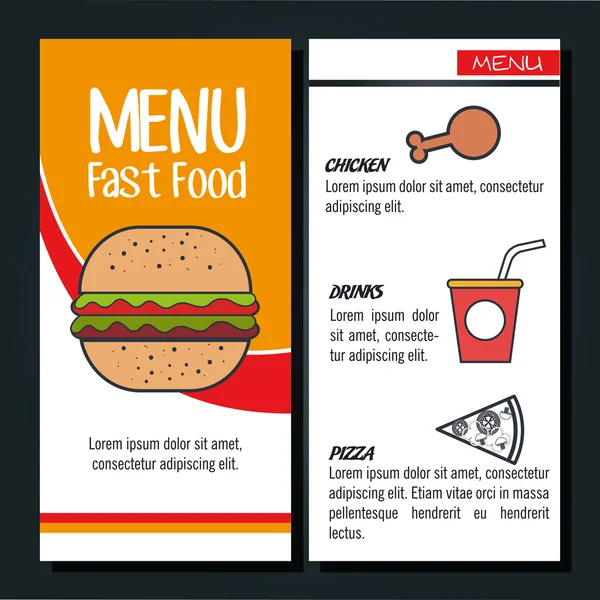 Conception de menus restaurant — Image vectorielle