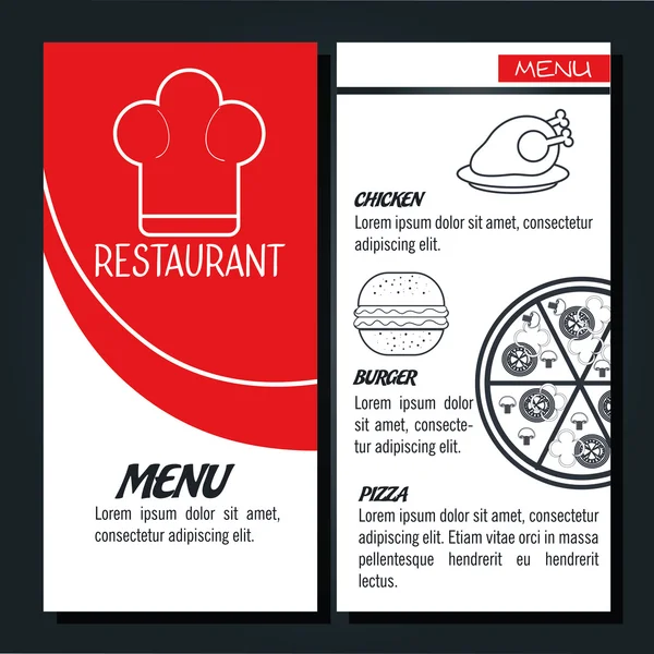 Menu restaurante design — Vetor de Stock